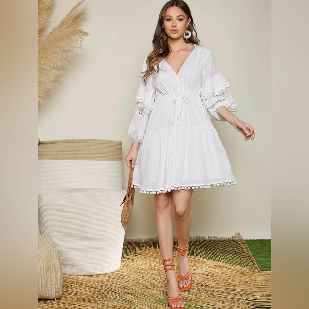 SHEIN Boho White Semi Formal/Casual